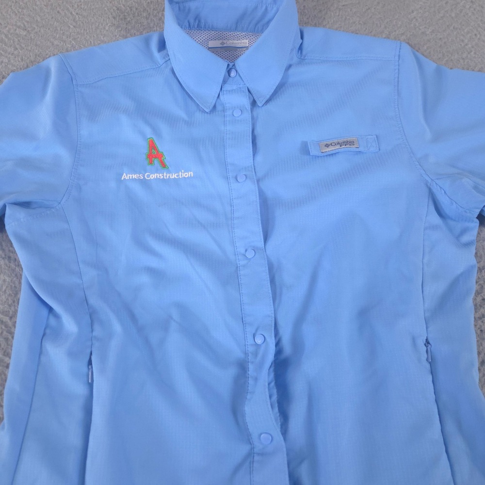 Columbia Shirt Womens‎ XS Blue Tamiami II Vented Omni-Shade Ripstop PFG Fishing